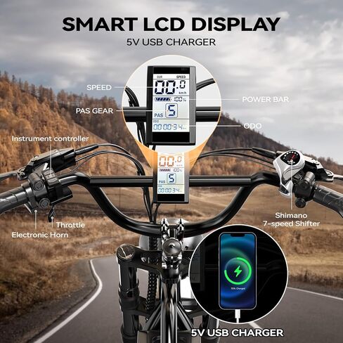 EUYBIKE Electric Bike for Adults, 2000W/3000W Peak Single/Double Motor with 48V/52V 25AH/30AH Battery, 20"x4.0" Fat Tires 35MPH/37MPH Ebike, Dual Hydraulic Disc Brake Full Suspension Electric Bicycle in Saudi Arabia