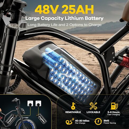 EUYBIKE Electric Bike for Adults, 2000W/3000W Peak Single/Double Motor with 48V/52V 25AH/30AH Battery, 20"x4.0" Fat Tires 35MPH/37MPH Ebike, Dual Hydraulic Disc Brake Full Suspension Electric Bicycle in Saudi Arabia