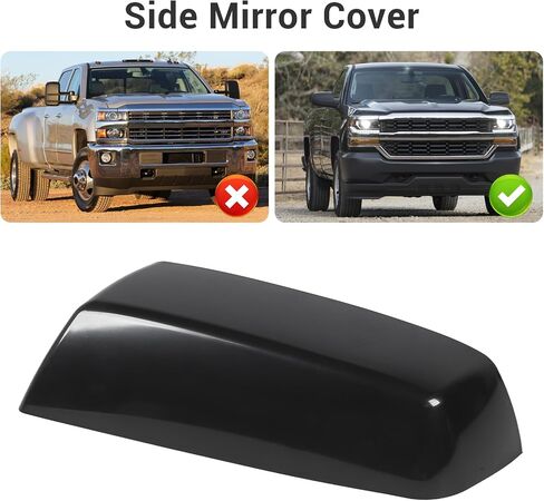 Car Rear View Mirror Cover, Door Mirror Cover, Side Mirror Cover High Strength ABS Exterior Rearview Mirror Cover Cap for 1500 2014‑2018 (Left) in Saudi Arabia