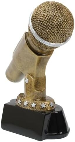 Decade Awards Gold or Silver Microphone Trophy - Custom Engraved Microphone Award to Celebrate Their Voice - Customize Now (6 Inch) in Saudi Arabia