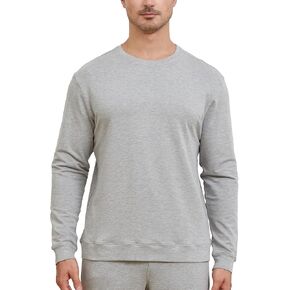 netdraw Men's Ultra-Soft Bamboo Viscose Cotton Sweatshirt Crewneck French Terry Lounge Casual Pullovers in Kuwait