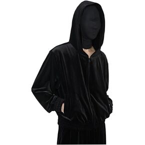 Men's silk velvet hooded coat Spring and Autumn in Saudi Arabia
