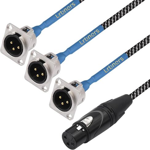 كابل لوحة ذكر XLR أنثى إلى 3 منافذ من النوع D من النوع XLR - موصل D-Sub من سبائك الزنك، ثعبان صوتي محمي لتركيب الحامل وتوزيع الإشارة in Kuwait