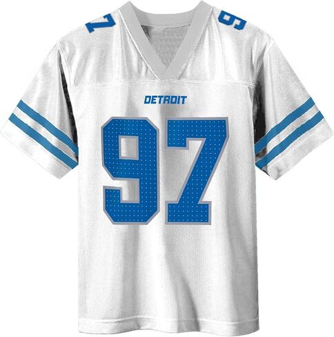 Aidan Hutchinson Detroit Lions White #97 NFL Kids Youth 4-20 Name and Number Away Player Football Jersey in Saudi Arabia