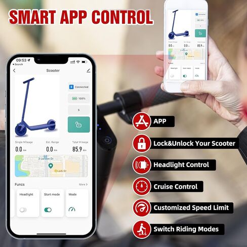 UrbanFish Electric Scooter, 350W/500W, 8.5" Tires, 21 Miles Range, 16/19 Mph, Folding E-Scooter with Dual Braking，APP Control in Saudi Arabia