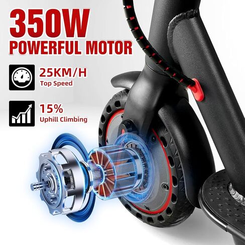 UrbanFish Electric Scooter, 350W/500W, 8.5" Tires, 21 Miles Range, 16/19 Mph, Folding E-Scooter with Dual Braking，APP Control in Saudi Arabia
