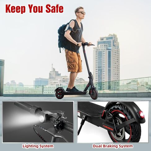 UrbanFish Electric Scooter, 350W/500W, 8.5" Tires, 21 Miles Range, 16/19 Mph, Folding E-Scooter with Dual Braking，APP Control in Saudi Arabia