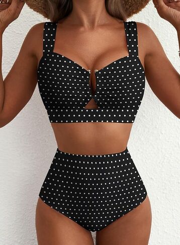 Herseas Women's 2 Piece U Wire Cutout Bikini Sets Floral Print High Waisted Swimsuit 2026 Summer Beach Swim Bathing Suit in Saudi Arabia