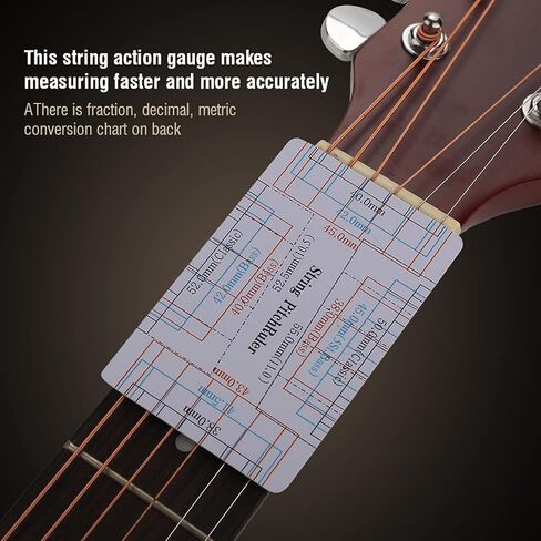 String Action Gauge, 2Pcs String Action Gauge Ruler Guitar Bass Plastic Double Sided Luthier Measuring Tool For Guitar Bass, Guitar Accessories in Saudi Arabia