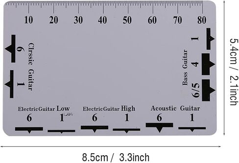 String Action Gauge, 2Pcs String Action Gauge Ruler Guitar Bass Plastic Double Sided Luthier Measuring Tool For Guitar Bass, Guitar Accessories in Saudi Arabia