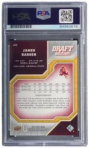 وقع جيمس هاردن على Slabbed 2009 UD Draft Edition #40 Rookie Card PSA/DNA Gem - كرة السلة Slabbed بطاقات المبتدئين الموقعة in Saudi Arabia