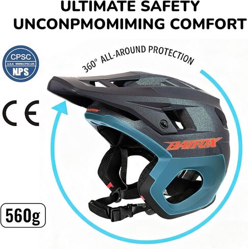 BATFOX Mountain Bike Helmet for Men Women Adults MTB Cycling Bicycle Helmet for Adjustable and with Visor in Saudi Arabia