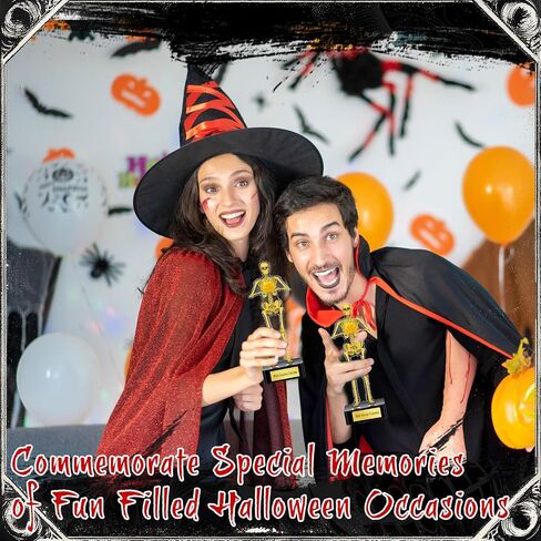 Thyle 6 Pcs Halloween Trophies Halloween Costume Contest Awards 5.9'' Best Costume Skeleton Trophies Acrylic Award Skeleton Trophy Award Funny Contest Skull Trophy for Halloweens Party Supplies in Saudi Arabia