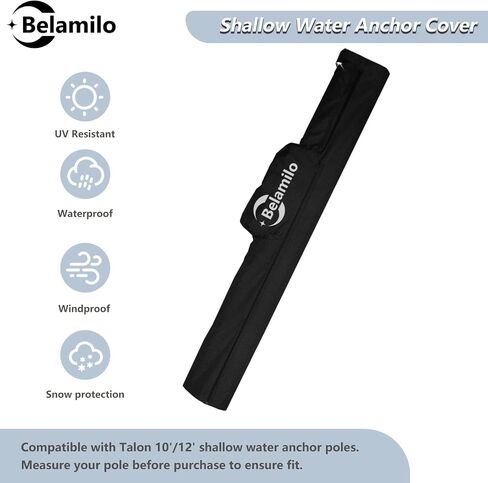 Shallow Water Anchor Cover fo 10'/12'-Foot,Heavy Duty 600D Oxford Travel Cover, All Weather Protection, Black in Saudi Arabia
