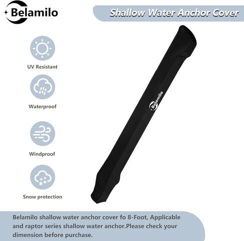 غطاء مرساة للمياه الضحلة بطول 10'/12'-قدم، غطاء سفر أكسفورد 600D شديد التحمل، حماية من جميع الأحوال الجوية، أسود in Kuwait