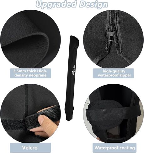 غطاء مرساة للمياه الضحلة بطول 10'/12'-قدم، غطاء سفر أكسفورد 600D شديد التحمل، حماية من جميع الأحوال الجوية، أسود in Kuwait