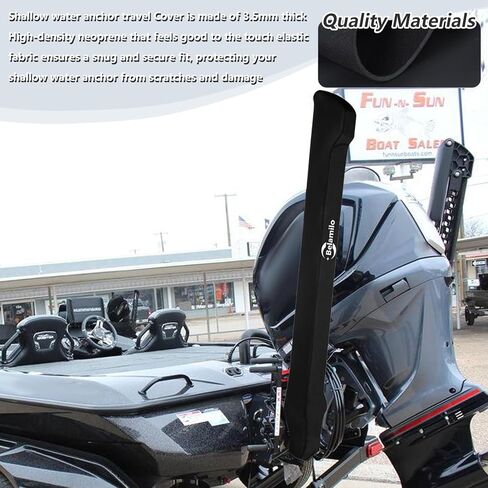 غطاء مرساة للمياه الضحلة بطول 10'/12'-قدم، غطاء سفر أكسفورد 600D شديد التحمل، حماية من جميع الأحوال الجوية، أسود in Kuwait