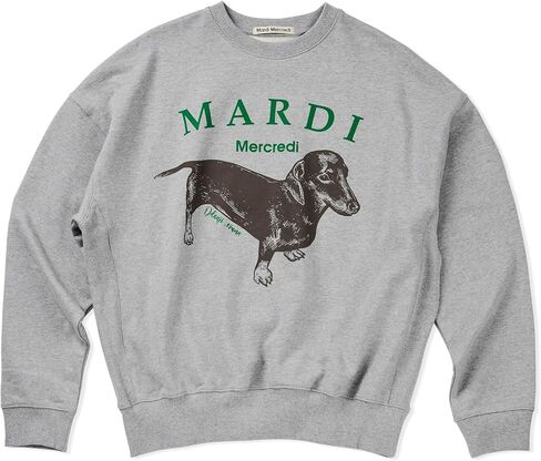 سويت شيرت نسائي برسومات DDANJI، مصنوع من القطن بنسبة 100%، بياقة دائرية وقصة مريحة، طباعة Dachshund مميزة in Kuwait