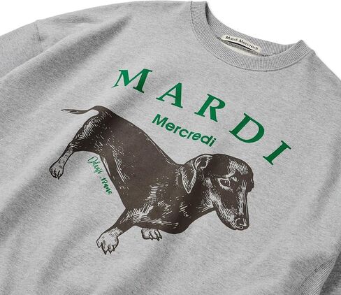 سويت شيرت نسائي برسومات DDANJI، مصنوع من القطن بنسبة 100%، بياقة دائرية وقصة مريحة، طباعة Dachshund مميزة in Kuwait