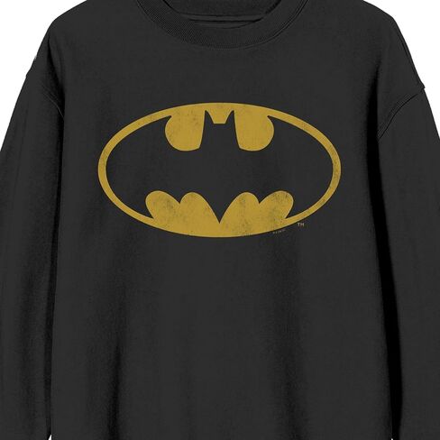 Bioworld Batman Distressed Bat Emblem Women's Black Crew Neck Fleece Sweatshirt in Saudi Arabia