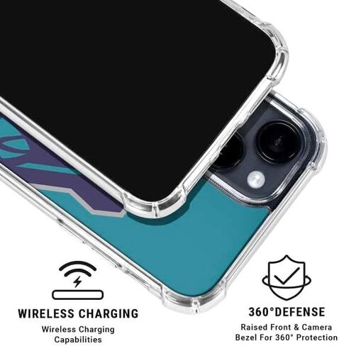 Skinit Clear Phone Case Compatible with iPhone 15 - Officially Licensed NBA Charlotte Hornets Large Logo Design in Saudi Arabia