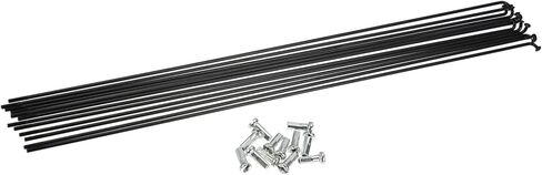 12 Pcs 14G J Bend 298mm x 2mm Bike Bicycle Spokes with Nipples Steel Black Stylish Design in Saudi Arabia