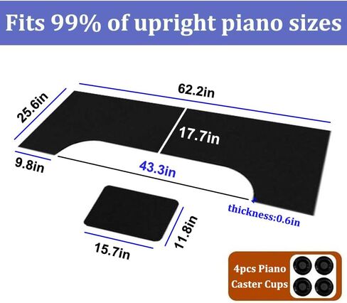 Sound Absorbing Rug, Thick Professional Piano Sound Dampening Blanket, Sound Proof Blanket, Non-Slip Anti Vibration Sound Control Pads Acoustic Blankets for Music Studio (Gray, 62.2x25.6in) in Saudi Arabia