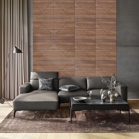 3D Peel and Stick Acoustic Wall Panels – 8 Pack Self-Adhesive Wood Pattern Soundproof Panels 23.6" x 23.6" for Interior Wall Decor, Bedroom, Living Room, Office (Golden Maple) in Saudi Arabia