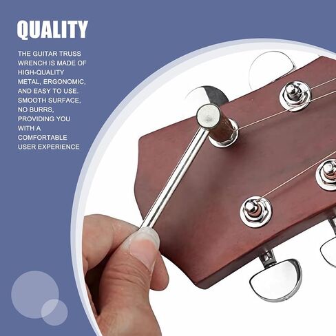 مفتاح ربط قضيب تروس - أداة ضبط رقبة الجيتار المتينة للقيثارات الكهربائية والصوتية، مفتاح ربط قضيب تروس سداسي لسهولة إعداد قضيب تروس وإصلاح الجيتار (8 مم) in Kuwait