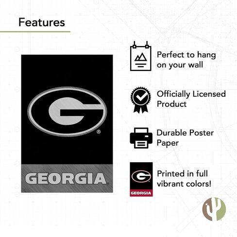 Desert Cactus University of Georgia Poster UGA Bulldogs 11 x 17 Inch Room Office Décor Decoration Official Fan Gear (11x17 inch,Classic A) in Saudi Arabia