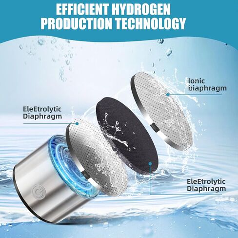 زجاجة مياه هيدروجين، مولد زجاجة مياه هيدروجين زجاجي قابل لإعادة الشحن سعة 15 أونصة، ينتج 2000PPB ماء هيدروجين مضاد للأكسدة في 3 دقائق، مثالي للسفر والرياضة والمكاتب والهدايا in Kuwait