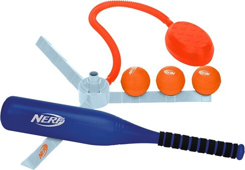 Nerf Airtee Kids Baseball Tee Set - Youth Baseball Stomp Launcher Batting Practice Toy - Includes 21" Plastic Jumbo Bat + (3) Foam Baseballs in Saudi Arabia