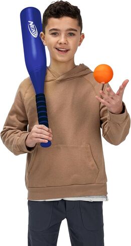 Nerf Airtee Kids Baseball Tee Set - Youth Baseball Stomp Launcher Batting Practice Toy - Includes 21" Plastic Jumbo Bat + (3) Foam Baseballs in Saudi Arabia
