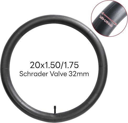 أنبوب دراجة 20 × 1.50 20 × 1.75 AV32 مم بوصة، أنبوب دراجة بديل 20 بوصة (مفرد)، موثوق به 20 × 1.50-1.75 أنبوب داخلي للدراجة صمام شريدر لسيناريوهات المدينة/الطريق/الطراد/الجبل in Saudi Arabia