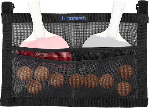 Ping Pong Paddle Case with Mesh Storage Bag, Under Table Tennis Racket Holder for Balls & Paddles, Hanging Pickleball Paddle Rack Organizer, Easy Install Ping Pong Ball Holder with Straps in Saudi Arabia