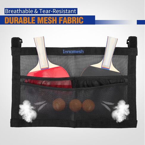 Ping Pong Paddle Case with Mesh Storage Bag, Under Table Tennis Racket Holder for Balls & Paddles, Hanging Pickleball Paddle Rack Organizer, Easy Install Ping Pong Ball Holder with Straps in Saudi Arabia