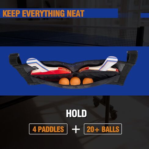 Ping Pong Paddle Case with Mesh Storage Bag, Under Table Tennis Racket Holder for Balls & Paddles, Hanging Pickleball Paddle Rack Organizer, Easy Install Ping Pong Ball Holder with Straps in Saudi Arabia