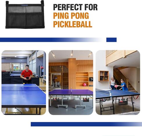 Ping Pong Paddle Case with Mesh Storage Bag, Under Table Tennis Racket Holder for Balls & Paddles, Hanging Pickleball Paddle Rack Organizer, Easy Install Ping Pong Ball Holder with Straps in Saudi Arabia