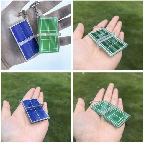 Badminton Acrylic Keychain Tennis Court Pendant Two-sided Table Tennis Key Holder Funny Table Tennis Badminton in Saudi Arabia