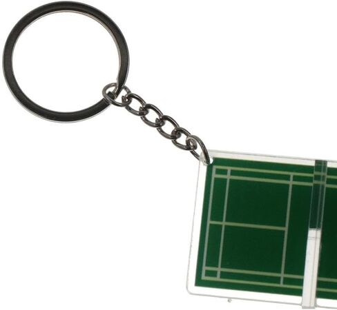 Badminton Acrylic Keychain Tennis Court Pendant Two-sided Table Tennis Key Holder Funny Table Tennis Badminton in Saudi Arabia