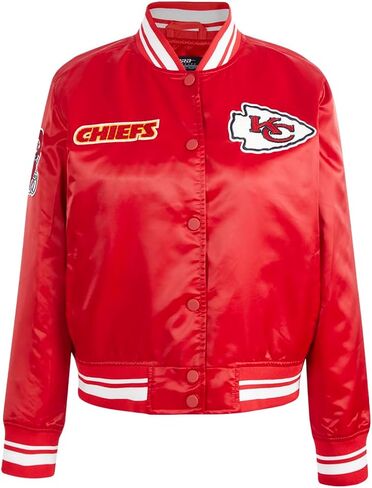 Pro Standard Womens NFL Kansas City Chiefs Retro Classics Satin Jacket Red L in Saudi Arabia