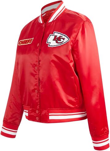 Pro Standard Womens NFL Kansas City Chiefs Retro Classics Satin Jacket Red L in Saudi Arabia
