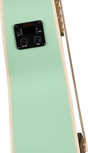 جيتار كهربائي صوتي قياسي من Fender California Standard Monterey E - حزمة Surf Green مع حقيبة Gig، وموالف، وحزام، وأوتار، ولقطات، وأقراص DVD التعليمية لأوستن بازار in Kuwait