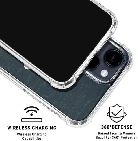 Skinit Clear Phone Case Compatible with iPhone 15 Plus - Officially Licensed NBA Miami Heat Black Partial Logo Design in Saudi Arabia