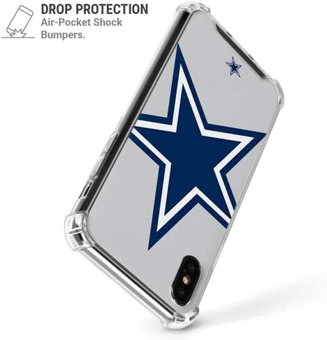 حافظة هاتف Skinit الشفافة متوافقة مع iPhone Xs Max - تصميم شعار كبير مرخص رسميًا من NFL Dallas Cowboys in Saudi Arabia