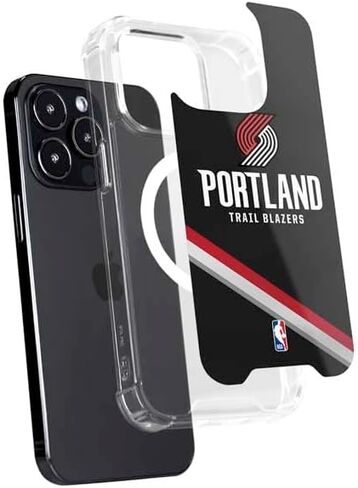حافظة هاتف Skinit متوافقة مع MagSafe iPhone 14 Pro - تصميم جيرسي مرخص رسميًا من NBA Portland Trail Blazers Away in Saudi Arabia