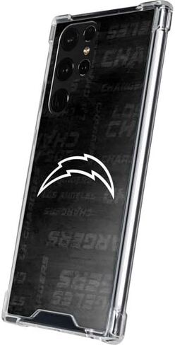 Skinit Clear Phone Case Compatible with Galaxy S22 Ultra - Officially Licensed NFL Los Angeles Chargers Black & White Design in Saudi Arabia