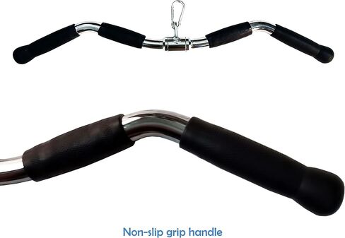 Strength-Enhancing Wide Grip LAT Pull Down Bar, Curl Pulldown Attachment - Gym Equipment with Rubber Handles for Comfortable Strength Workouts, Ideal LAT Bar Cable Machine Attachment in Kuwait
