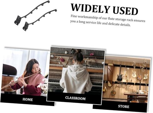 2 قطعة رف عرض الناي مجموعة قابل للتعديل الأخدود مجلس الناي شماعات وحامل قوي الحائط حامل لآلات الموسيقى in Kuwait