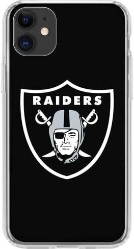 حافظة هاتف Skinit الشفافة متوافقة مع iPhone 11 - تصميم شعار كبير مرخص رسميًا من NFL Las Vegas Raiders in Saudi Arabia